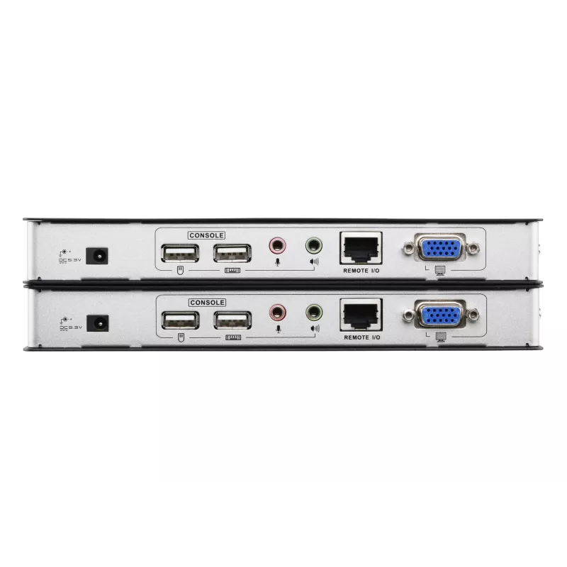 ATEN USB VGA KVM Extender mit Audio und RS-232 (200 m), Sender & Empfänger, Kabelgebunden, 200 m, Cat5, 1920 x 1200 Pixel, Drucktasten