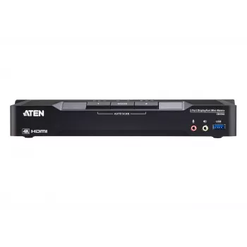 ATEN 2-Port 4K DisplayPort Dual-Display-Mini-Matrix-Boundless-KVM-Switch