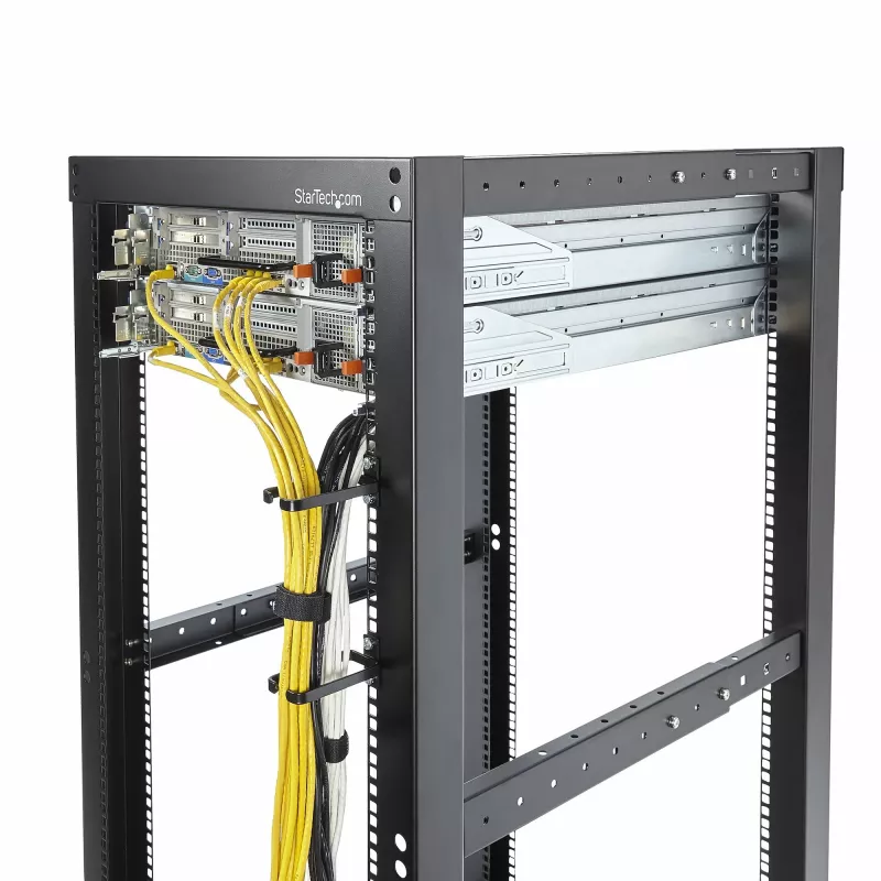 StarTech.com 5-Pack 1U Vertikale Kabelführungs-D-Ring-Haken, Kabelmanager für 19-Zoll-Serverracks/-Schränke, Netzwerk-Rack-Kabelorganisierer, Kabelführungsringe