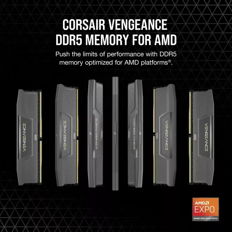 Corsair Vengeance 48 GB (2x24 GB) DDR5-6000 CL30 Speicher-Kit, Grau