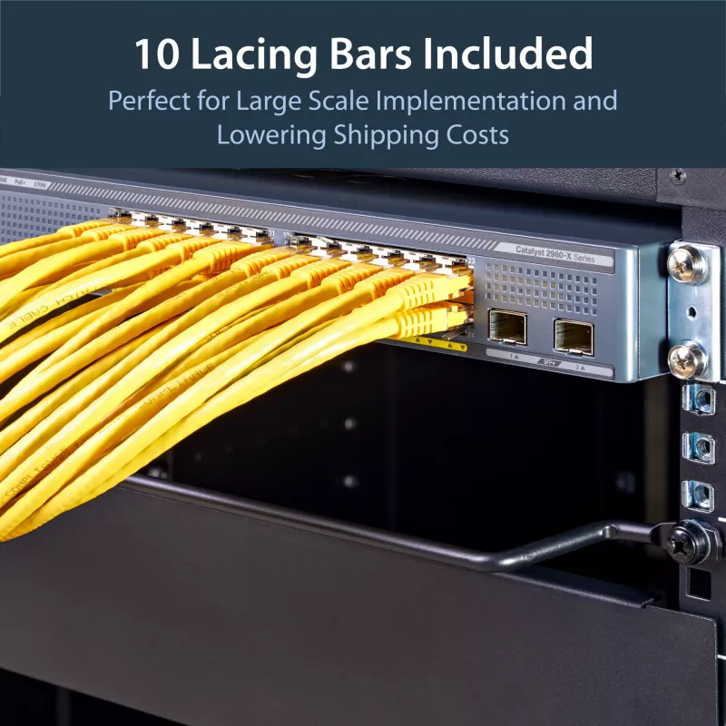 StarTech.com Horizontale Kabelführungsbügel mit 2 Zoll Versatz für Racks – 10er-Pack