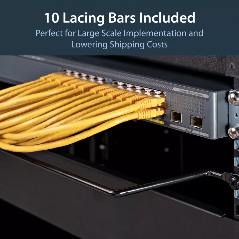 StarTech.com Horizontale Kabelführungsbügel mit 10,2 cm Versatz für Racks – 10er-Pack