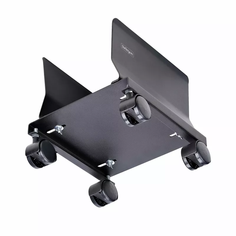StarTech.com Computer-Turm-Wagen, rollbarer mobiler CPU-Caddy auf Rädern (Rollen), max. Last 21 kg, verstellbare PC-Gehäusehalterung, Desktop-Bodenständer, Stahl-Dolly