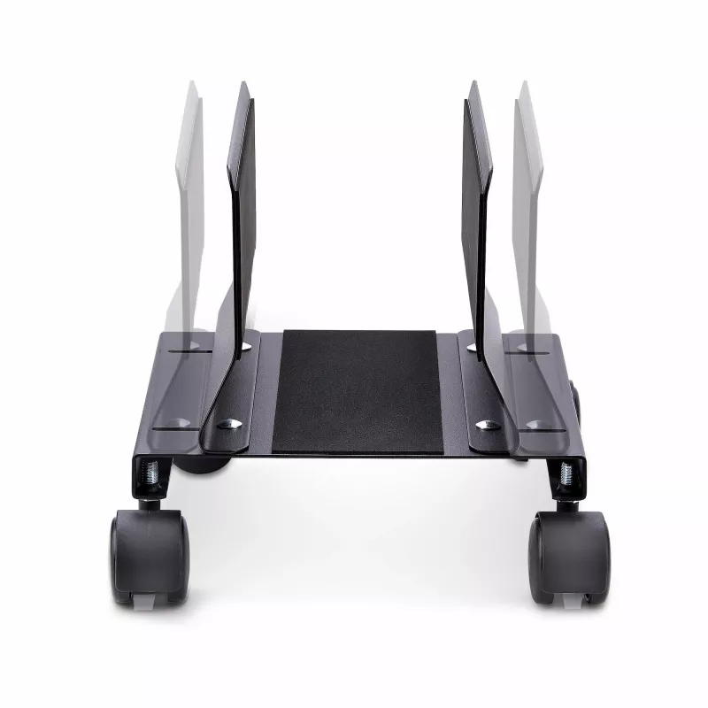 StarTech.com Computer-Turm-Wagen, rollbarer mobiler CPU-Caddy auf Rädern (Rollen), max. Last 21 kg, verstellbare PC-Gehäusehalterung, Desktop-Bodenständer, Stahl-Dolly