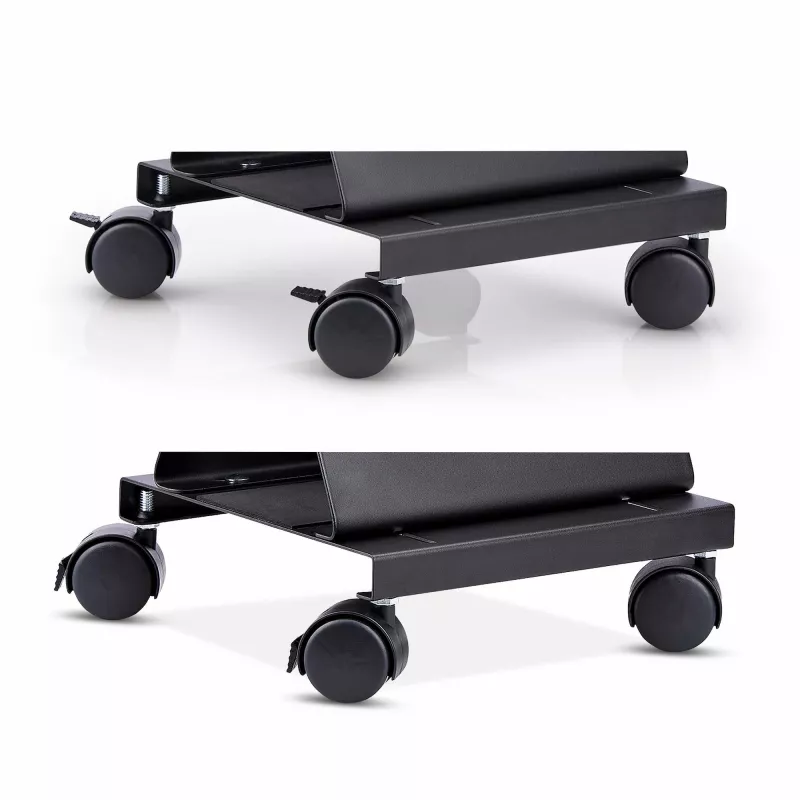 StarTech.com Computer-Turm-Wagen, rollbarer mobiler CPU-Caddy auf Rädern (Rollen), max. Last 21 kg, verstellbare PC-Gehäusehalterung, Desktop-Bodenständer, Stahl-Dolly