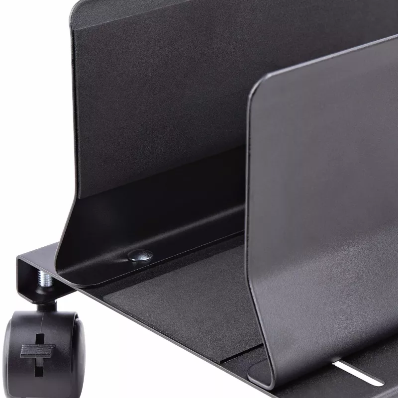 StarTech.com Computer-Turm-Wagen, rollbarer mobiler CPU-Caddy auf Rädern (Rollen), max. Last 21 kg, verstellbare PC-Gehäusehalterung, Desktop-Bodenständer, Stahl-Dolly