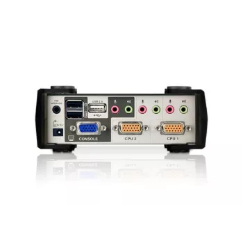 ATEN 2-Port USB - PS/2 VGA KVM-Switch mit Audio- & USB 2.0-Hub (KVM-Kabel im Lieferumfang)