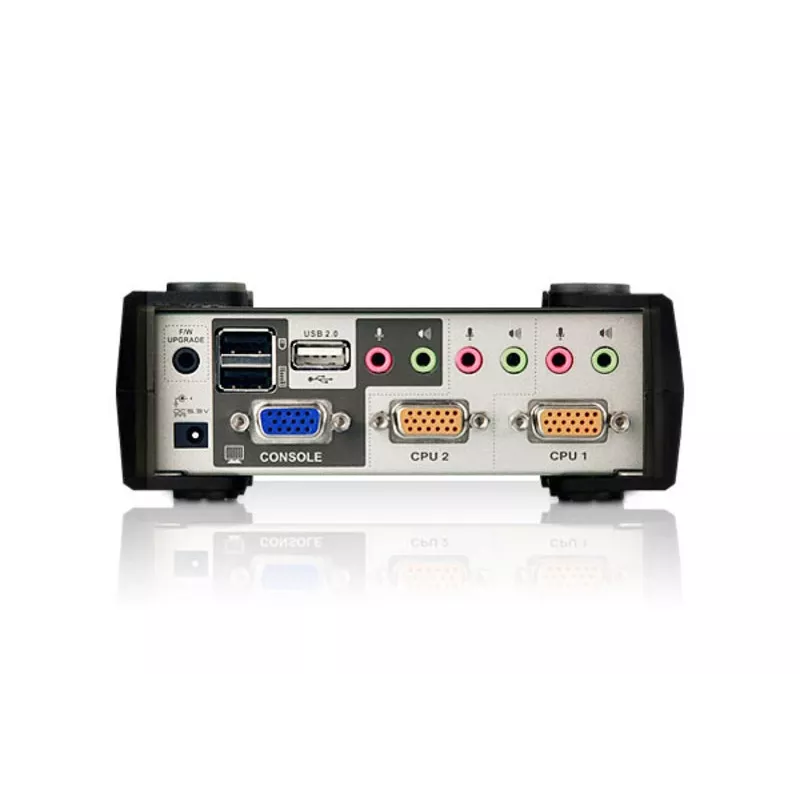 ATEN 2-Port USB - PS/2 VGA KVM-Switch mit Audio- & USB 2.0-Hub (KVM-Kabel im Lieferumfang)