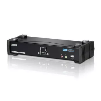ATEN 2-Port USB DVI Dual Link KVM-Switch mit Audio & USB 2.0 Hub (KVM-Kabel inklusive)