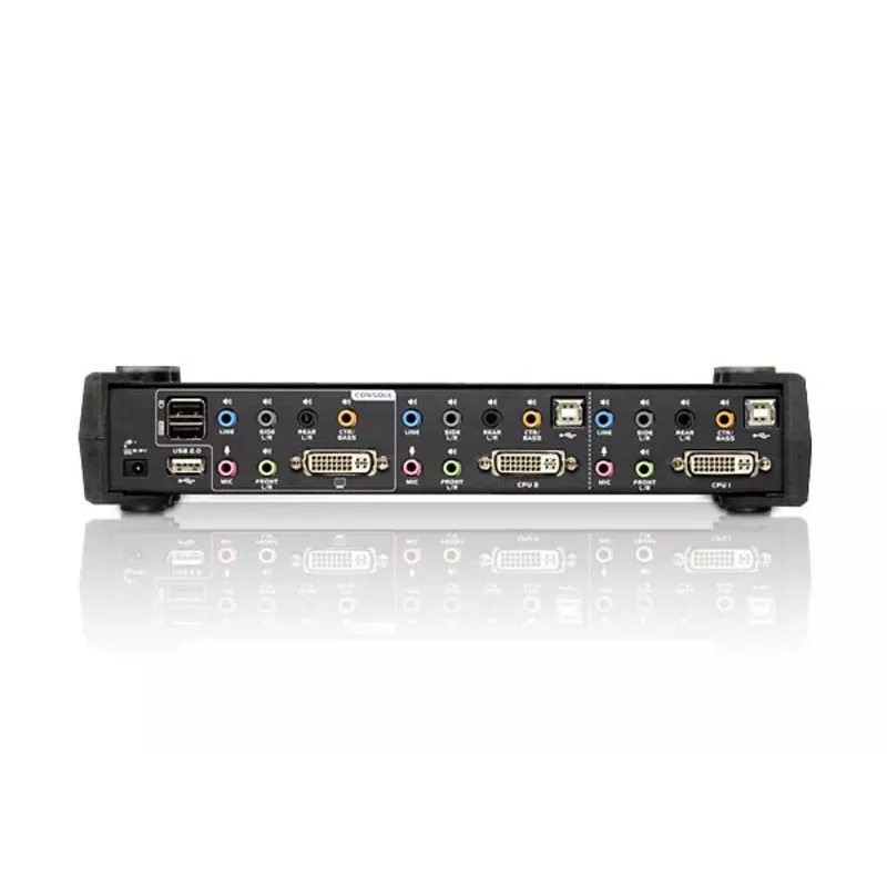 ATEN 2-Port USB DVI Dual Link KVM-Switch mit Audio & USB 2.0 Hub (KVM-Kabel inklusive)