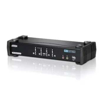 ATEN 4-Port USB DVI Dual Link KVM Switch mit Audio & USB 2.0 Hub (KVM-Kabel enthalten)