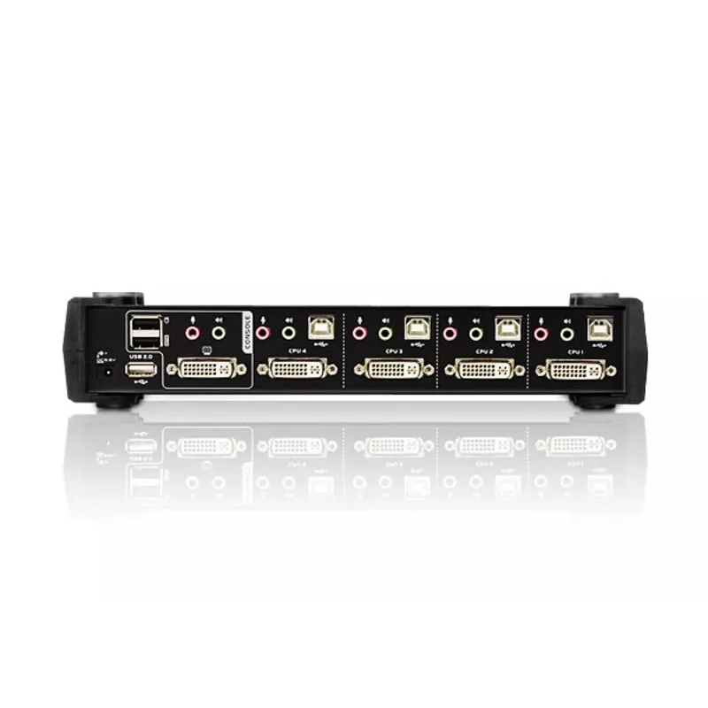 ATEN 4-Port USB DVI Dual Link KVM Switch mit Audio & USB 2.0 Hub (KVM-Kabel enthalten)