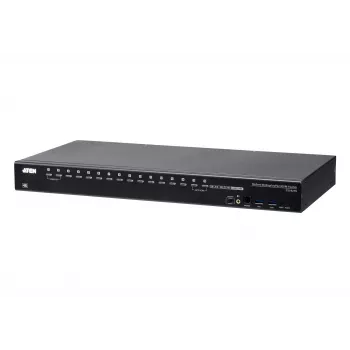 ATEN 16-Port USB 3.0 4K DisplayPort KVM Switch, 4096 x 2160 Pixel, 4K Ultra HD, 26,66 W, Schwarz