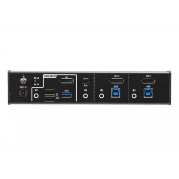 ATEN 3-Port USB-C DisplayPort Hybrid KVMP™ Switch, 4096 x 2160 Pixel, 4K Ultra HD, 5,78 W, Schwarz