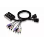 ATEN 2-Port USB DVI KVM-Switch mit Audio, 1920 x 1200 Pixel, WUXGA, 1,9 W, Schwarz