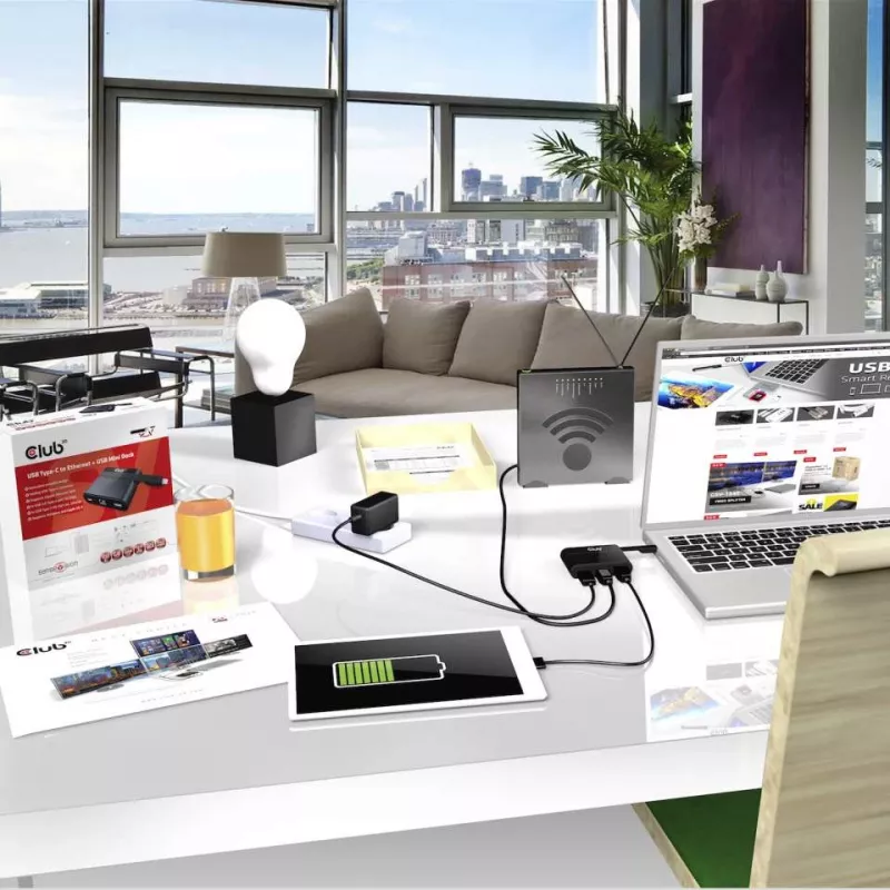 CLUB3D USB Type-C auf Ethernet + USB 3.0 + USB Type-C Lade-Mini-Dock