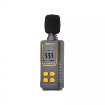 StarTech.com Handheld Digitales Schallpegelmessgerät mit großem LCD, Lärm-/Dezibel-Messgerät für Serverraum/Büro, Audiomonitor, 30-130 dBA Bereich, präzise Min-/Max-Werte