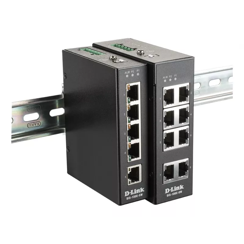 D-Link 8-Port Unmanaged Industrial Switch mit 8 x 10/100 BaseT(X) Ports
