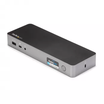 StarTech.com Universelle Laptop-Dockingstation, Hybrid USB-C & USB-A Dock, Dual 4K DP & HDMI, 60W PD, Mac / Windows / Chrome OS, 4x USB 5Gbps Hub, GbE