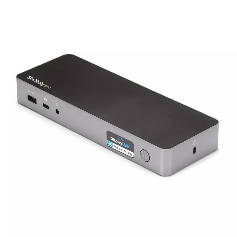 StarTech.com Universelle Laptop-Dockingstation, Hybrid USB-C & USB-A Dock, Dual 4K DP & HDMI, 60W PD, Mac / Windows / Chrome OS, 4x USB 5Gbps Hub, GbE