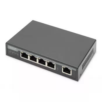 Digitus 4 Port Gigabit 4PPoE Extender 802.3at 60W Schwarz