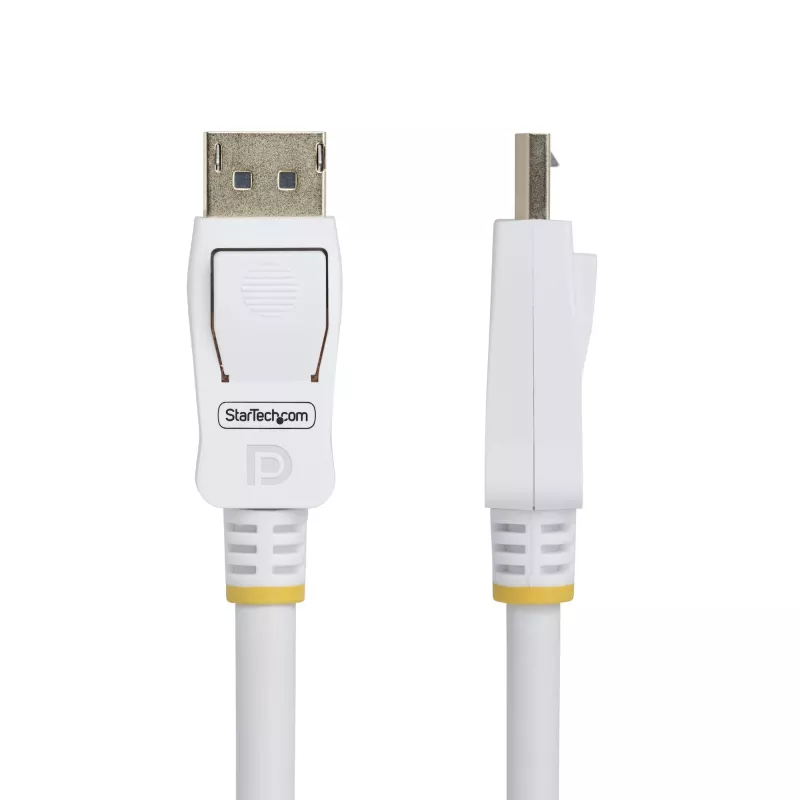 StarTech.com 10ft (3m) Weißes VESA-zertifiziertes DisplayPort 1.2-Kabel, 4K 60Hz, 21,6 Gbit/s, einrastende DP-Stecker, DP 1.2 DisplayPort-Kabel, DP-Monitorkabel, M/M