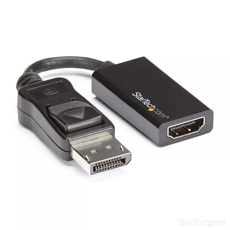 StarTech.com DisplayPort-auf-HDMI-Adapter - 4K 60Hz Aktiver DP 1.4 auf HDMI 2.0 Videokonverter - DP auf HDMI Monitor/TV/Display Kabeladapter Dongle - Einrastender DP-Stecker