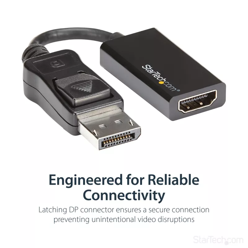 StarTech.com DisplayPort-auf-HDMI-Adapter - 4K 60Hz Aktiver DP 1.4 auf HDMI 2.0 Videokonverter - DP auf HDMI Monitor/TV/Display Kabeladapter Dongle - Einrastender DP-Stecker