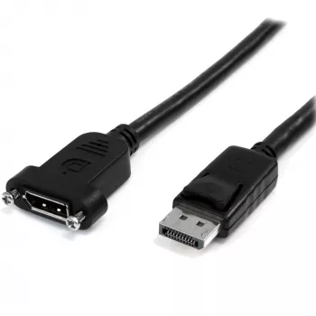 StarTech.com 1 m Panel Mount DisplayPort-Kabel – 4K x 2K – DisplayPort 1.2 Verlängerungskabel Stecker auf Buchse – DP-Videoverlängerungskabel mit Panel Mount DP-Anschluss – DP-Monitorkabel