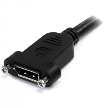 StarTech.com 1 m Panel Mount DisplayPort-Kabel – 4K x 2K – DisplayPort 1.2 Verlängerungskabel Stecker auf Buchse – DP-Videoverlängerungskabel mit Panel Mount DP-Anschluss – DP-Monitorkabel
