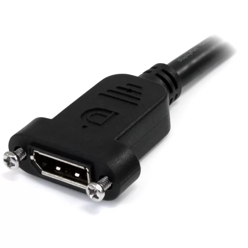 StarTech.com 1 m Panel Mount DisplayPort-Kabel – 4K x 2K – DisplayPort 1.2 Verlängerungskabel Stecker auf Buchse – DP-Videoverlängerungskabel mit Panel Mount DP-Anschluss – DP-Monitorkabel