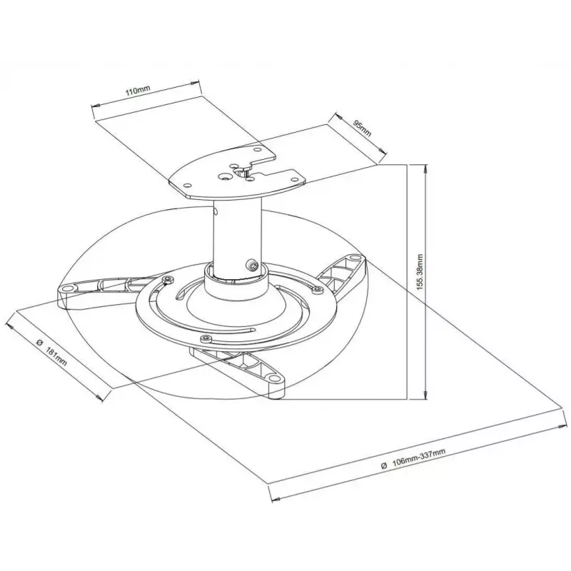 Vivolink VLMC101-H Projektorhalterung Decke Weiß