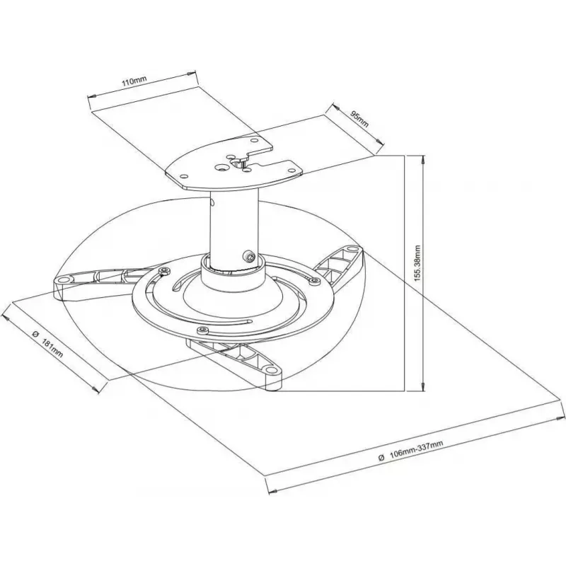 Vivolink VLMC101-H Projektorhalterung Decke Weiß