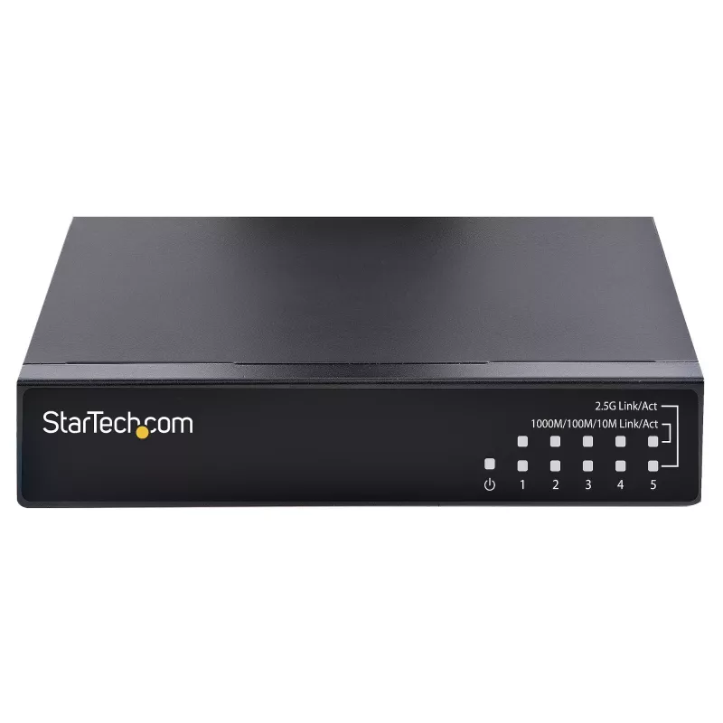 StarTech.com Unmanaged 2.5G Switch – 5-Port Gigabit Switch – 2.5GBASE-T Unmanaged Ethernet Switch – Ethernet-Splitter – DIN-Schienen- oder Wandmontage – Multi-Gigabit – Auto-MDIX – 9K Jumbo