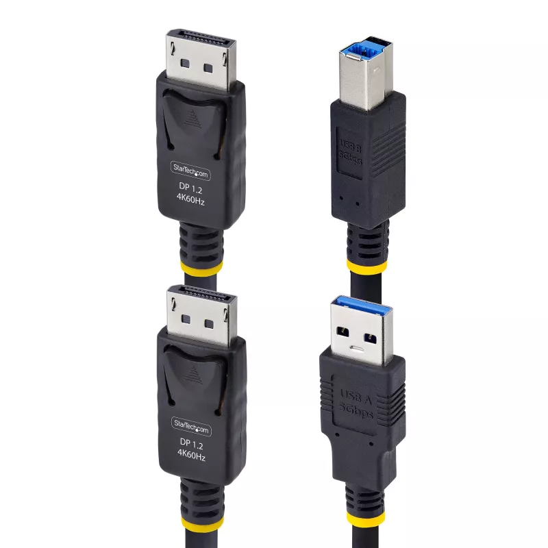 StarTech.com 6ft (1,8 m) DisplayPort und USB 5 Gbit/s KVM-Kabel, 4K 60 Hz, universell kompatibles DP 1.2/USB 3.0 Kombikabel für KVM-Switches