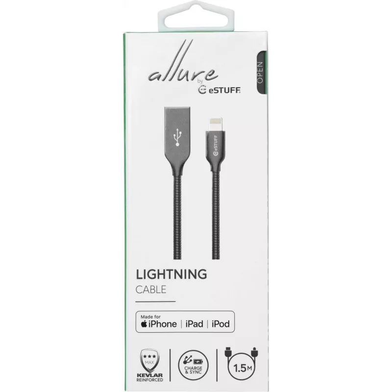 eSTUFF ES601165 Lightning-Kabel 1,5 m Grau