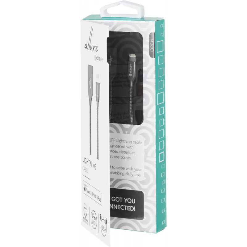 eSTUFF ES601165 Lightning-Kabel 1,5 m Grau