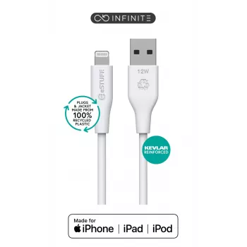 Lightning-Kabel eSTUFF ES601170 1m USB-A 2,4A 5V Weiß