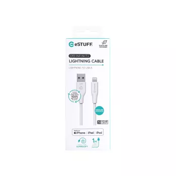 Lightning-Kabel eSTUFF ES601170 1m USB-A 2,4A 5V Weiß