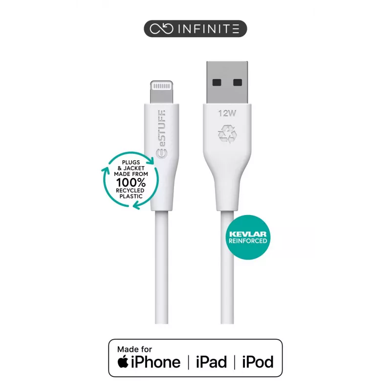 Lightning-Kabel eSTUFF ES601270 2 m Weiß 2,4 A