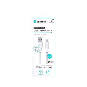 Lightning-Kabel eSTUFF ES601270 2 m Weiß 2,4 A