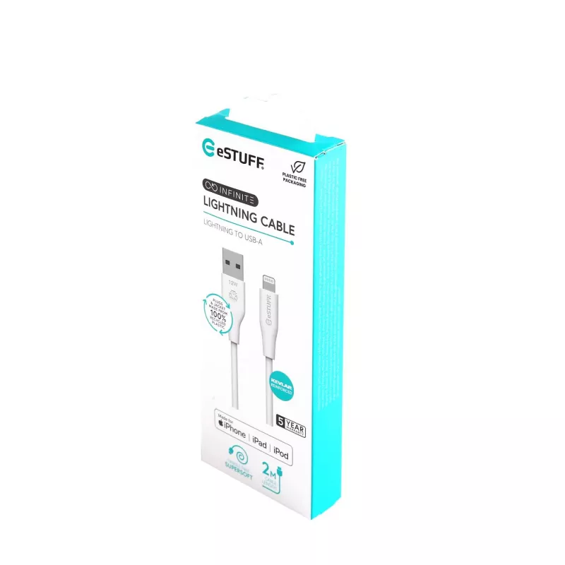 Lightning-Kabel eSTUFF ES601270 2 m Weiß 2,4 A