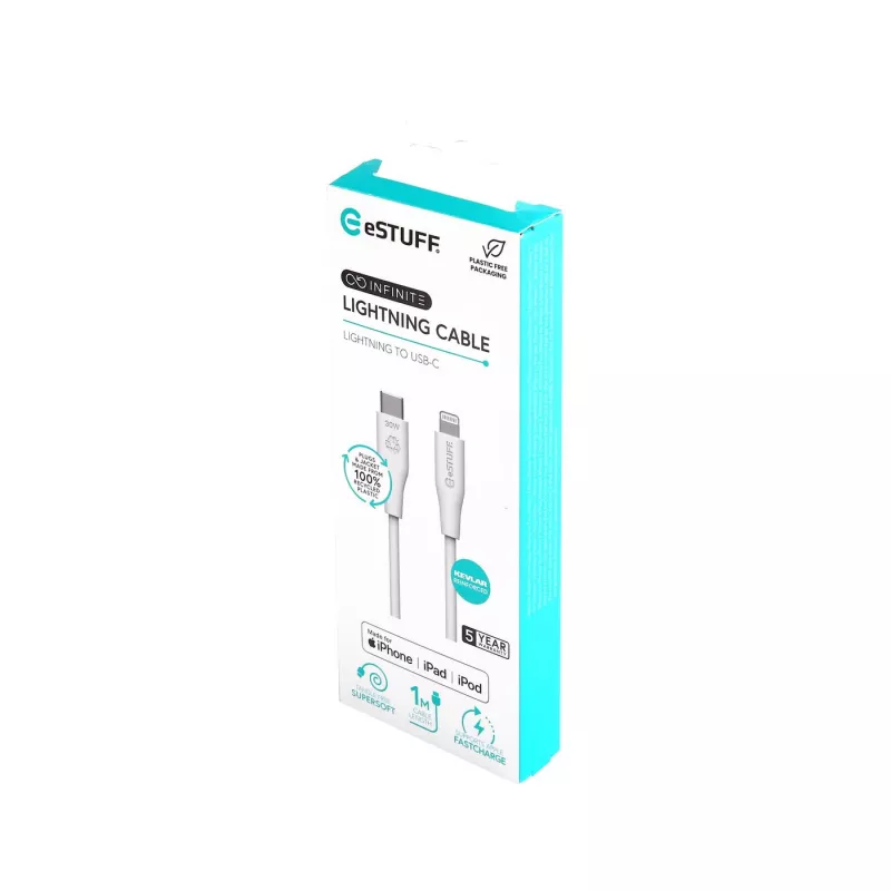 Lightning-Kabel eSTUFF ES602170 1m USB C 2.4A 5V GRS-zertifiziert