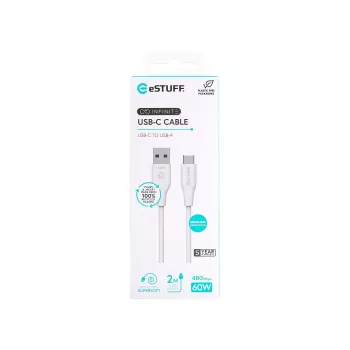 eSTUFF ES605270 USB-Kabel USB 2.0 2 m USB-C USB-A Weiß