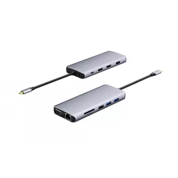 eSTUFF ES623009 Schnittstellen-Hub USB 3.2 Gen 1 (3.1 Gen 1) Type-C 5000 Mbit/s Grau