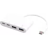 USB-Hub eSTUFF USB-C auf 2 x USB 3.0 & 2 x USB-C 3.1 10000 Mbit/s Weiß