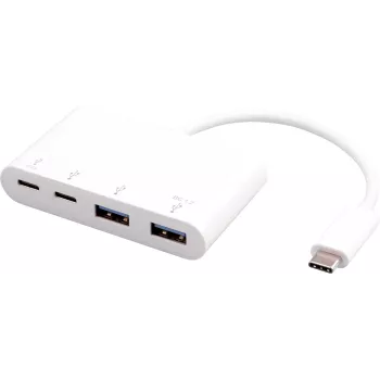 USB-Hub eSTUFF USB-C auf 2 x USB 3.0 & 2 x USB-C 3.1 10000 Mbit/s Weiß