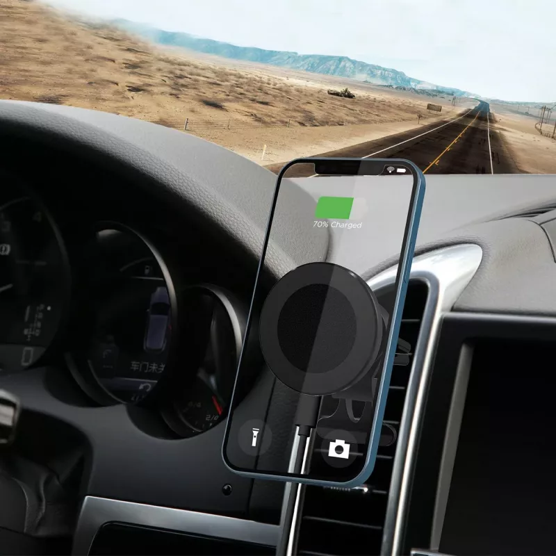 eSTUFF ES638130 mobiles Ladegerät Smartphone Aluminium Zigarettenanzünder Kabelloses Laden Schnellladen Auto