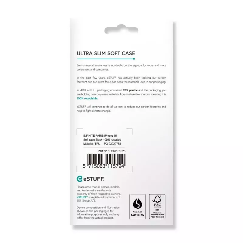 eSTUFF ES67101025 Handyhülle 15,5 cm (6,1 Zoll) Hülle Schwarz