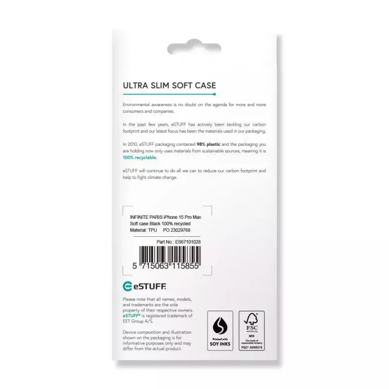 eSTUFF ES67101028 Handyhülle 17 cm (6,7 Zoll) Cover Schwarz
